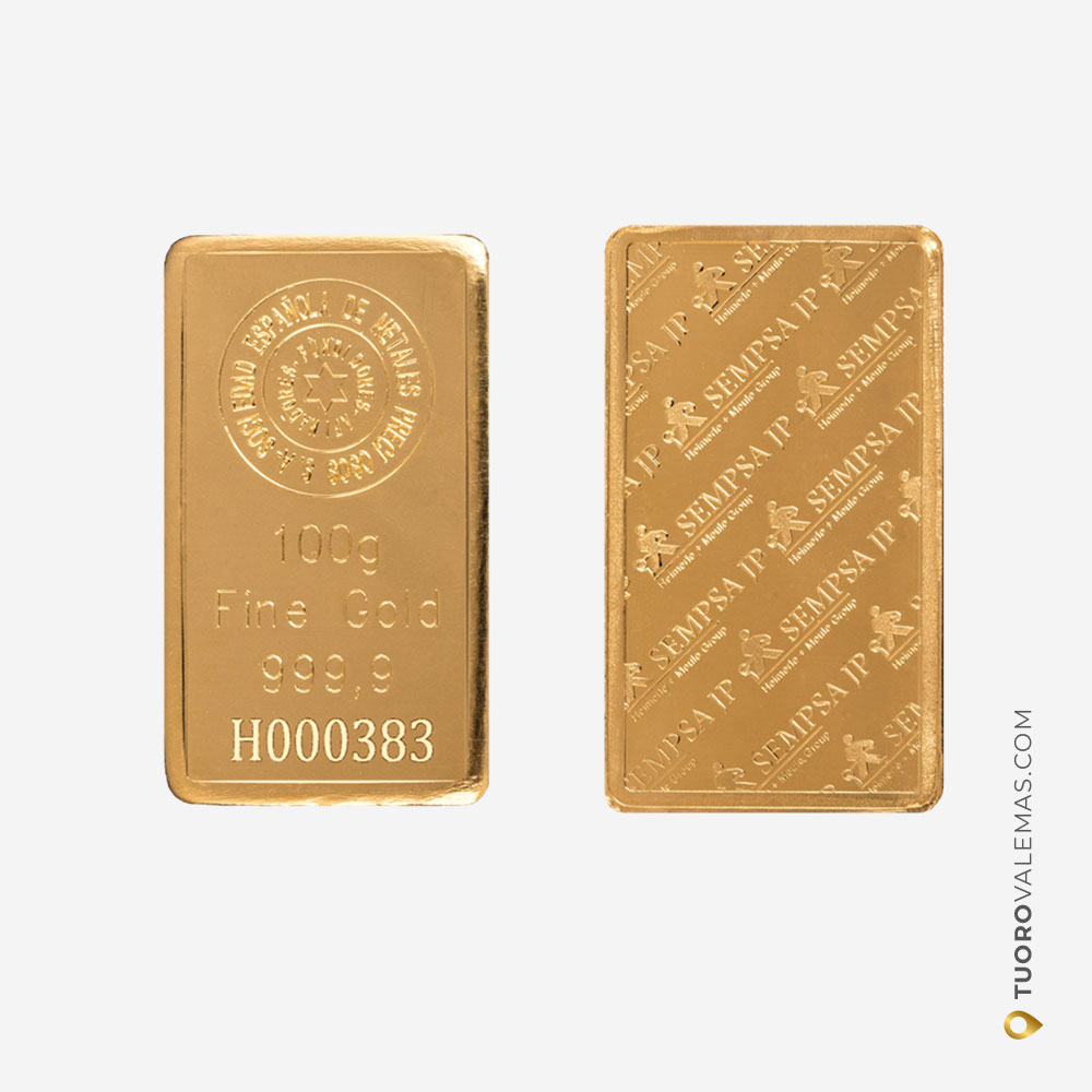 Lingote de Oro SEMPSA - 100 g - Imagen 3